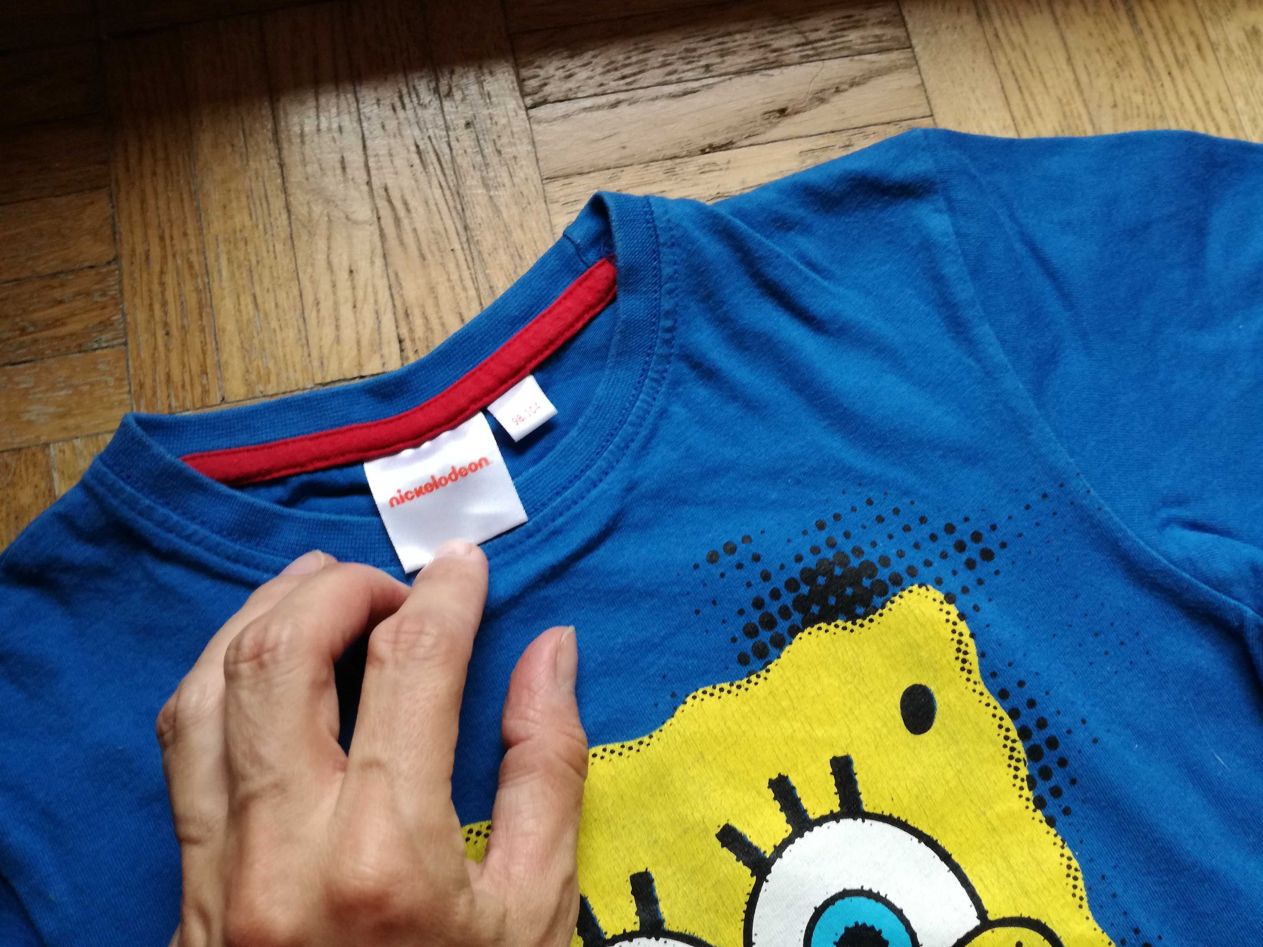 Komplet: t-shirt Sponge Bob i polo Benetton + czarne szorty,  98-104