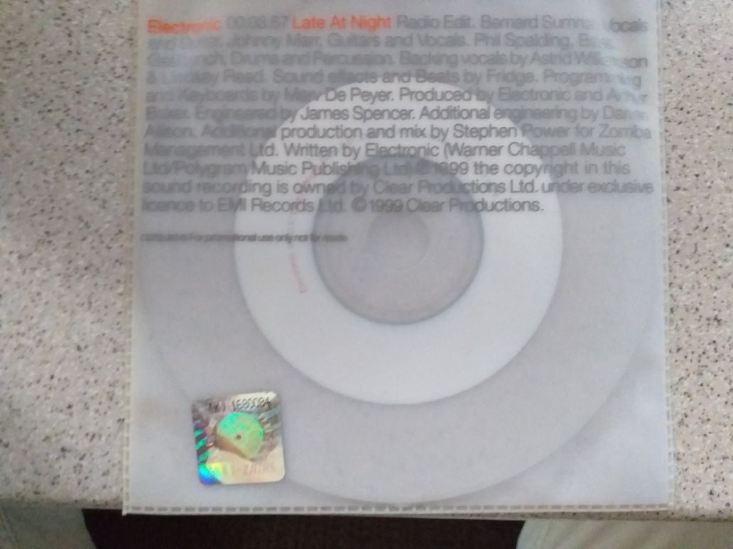 CD Singiel Electronic Late At Night Warner 1999