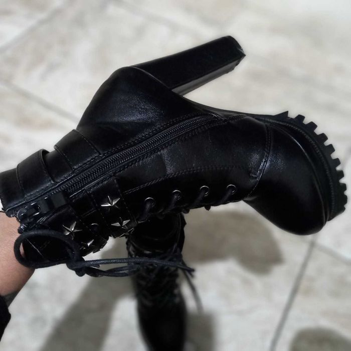 Bota Tornozelo Salto Alto Plataforma Feminina Seminova Confortável