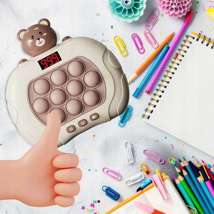 Przenośna gra zręcznościowa, edukacyjna dla dzieci miś z wyświetlaczem