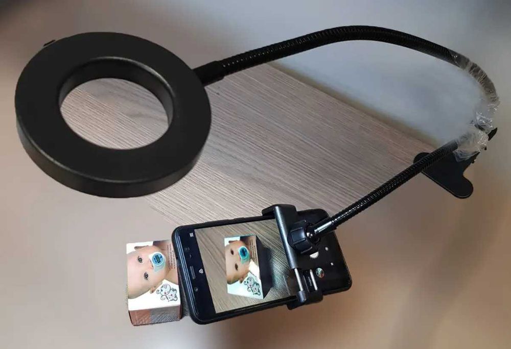 Держатель прищепка для телефона LED  блогера Professional Live Stream