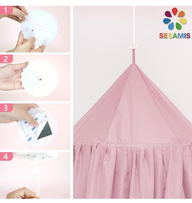 SESAMIS Baldachim do pokoju dziecięcego, baldachim do łóżka, łóżeczko