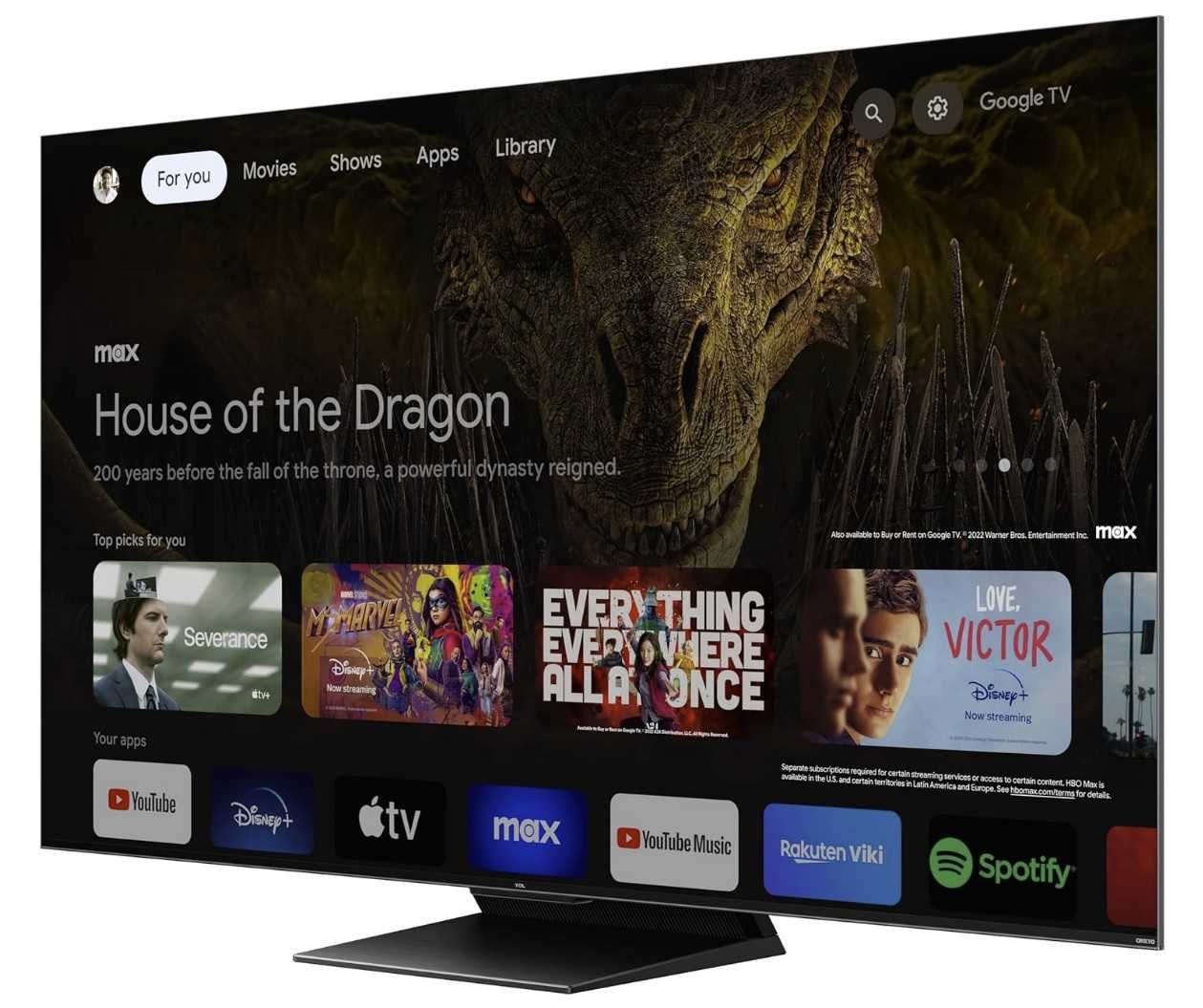 Telewizor Mini LED TCL 55QM8B 4K UHD 144 Hz, Wi-Fi, Google TV