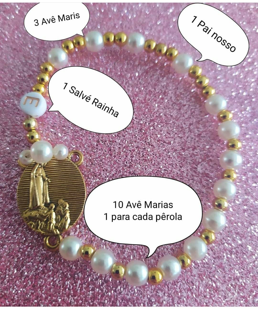Pulseira de Oração e proteção á Nossa Senhora de Fátima