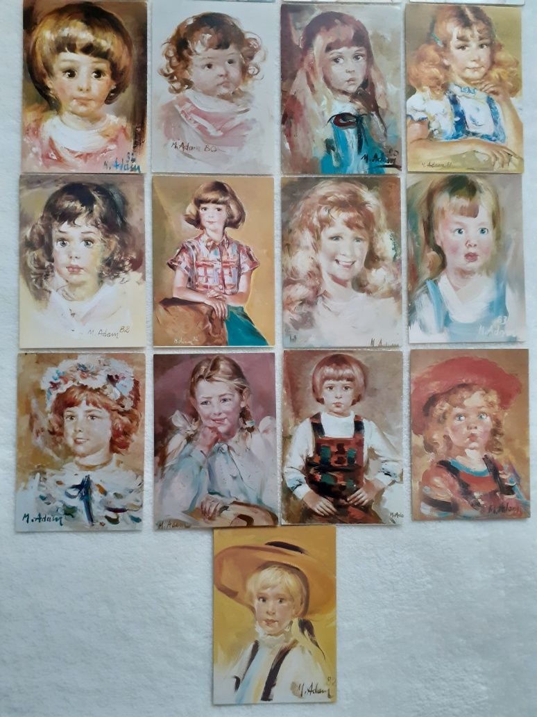 Pocztówki. M.Adamczyk. Portrety dzieci.