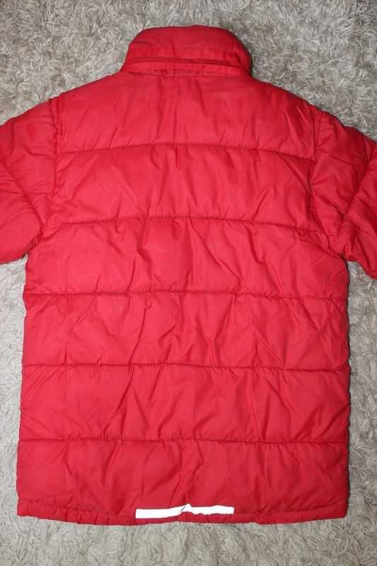 kurtka pikowana dziecięca czerwona H&M 158 ciepła polar z odblaskiem