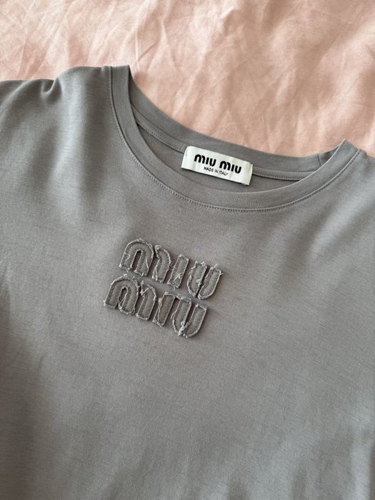 Футболка MiuMiu сіра