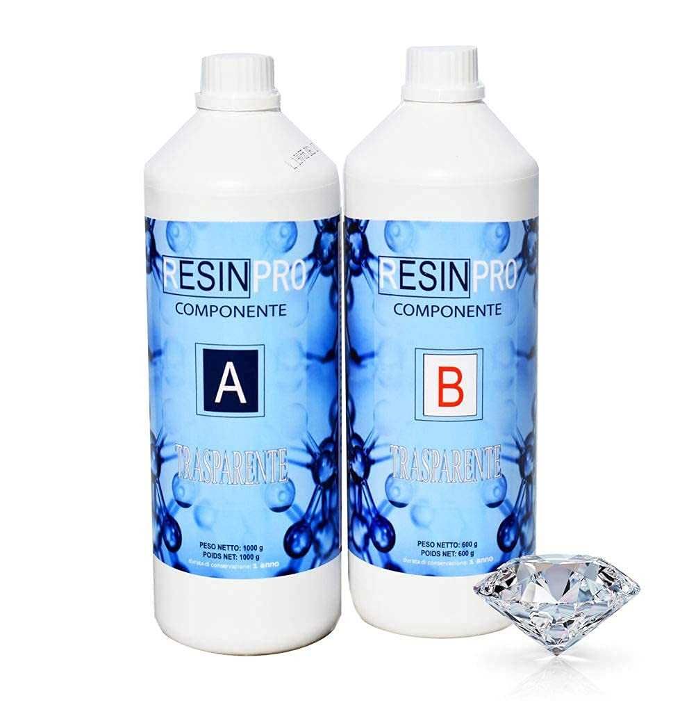 Resina Epóxi Transparente Multiuso, certificada como Não Tóxica. 1.6kg