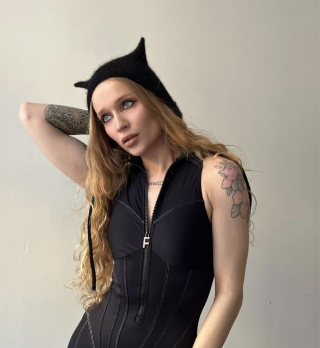 czapka z uszami kota bonetka dla dorosłych handmade puchata kotka