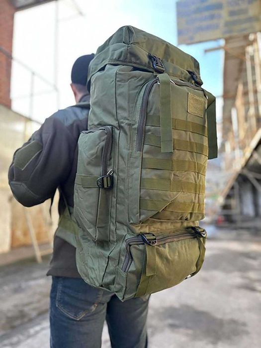 Військовий тактичний рюкзак, водонепроникний рюкзак 70-80л (Олива)