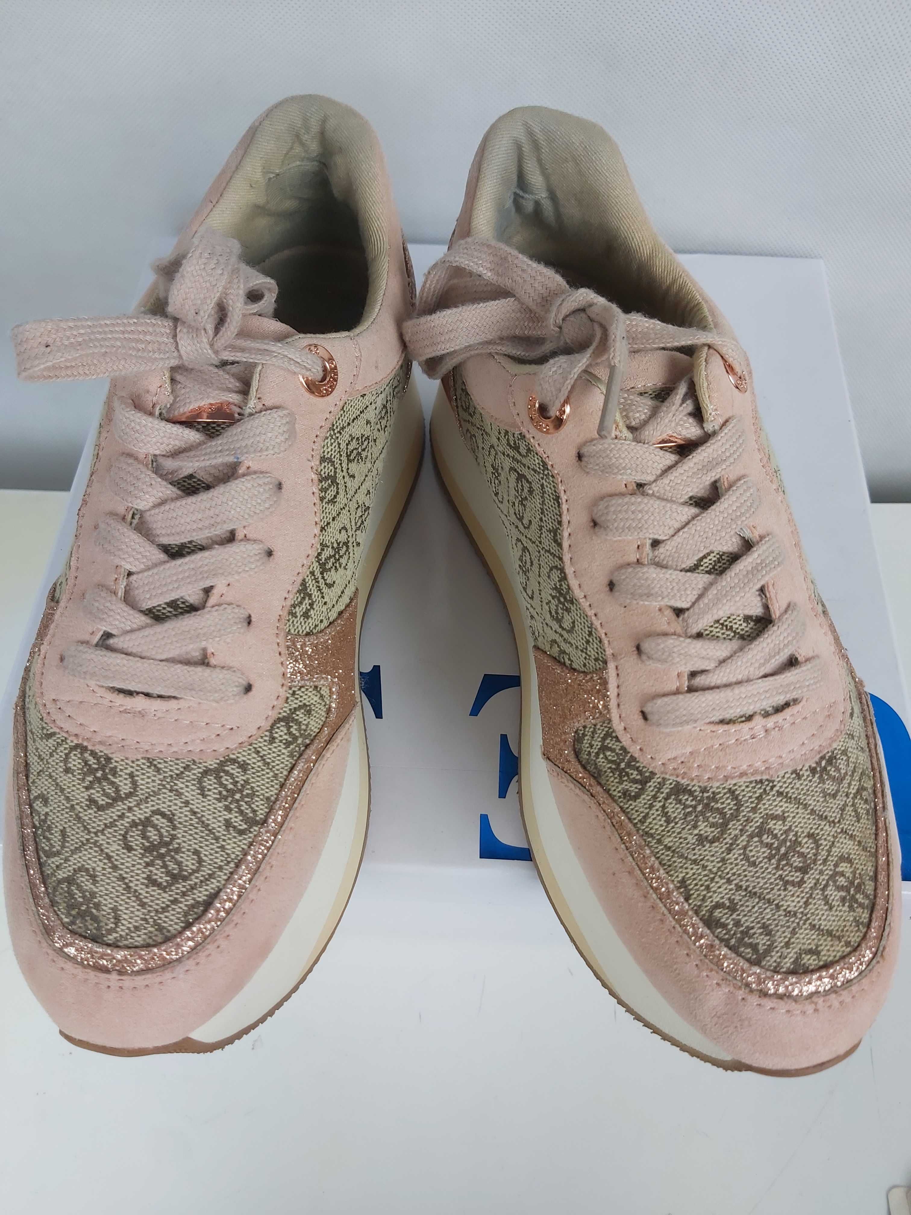 Używane sneakersy GUESS platforma różowe 37 trampki