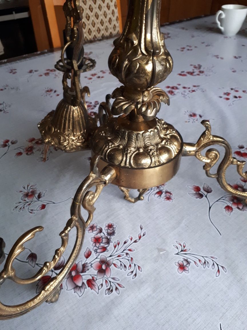 Żyrandol lampa mosiądz piękny stylowy unikatowy, retro