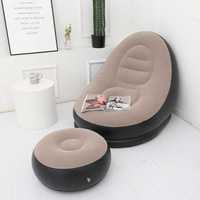 ‘’Надувное садовое кресло с пуфиком Air Sofa Comfort zd-33223, велюр