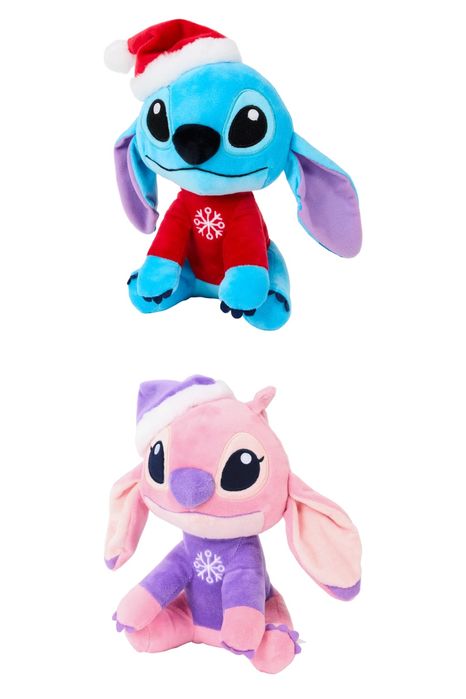 Peluche Disney Stitch e Angel vestidos de Natal