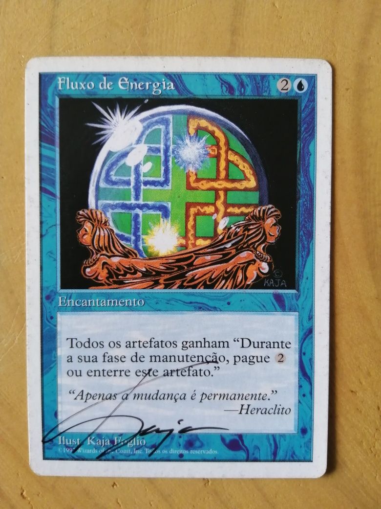 Fluxo de energia - Carta autografada (Magic the Gathering)