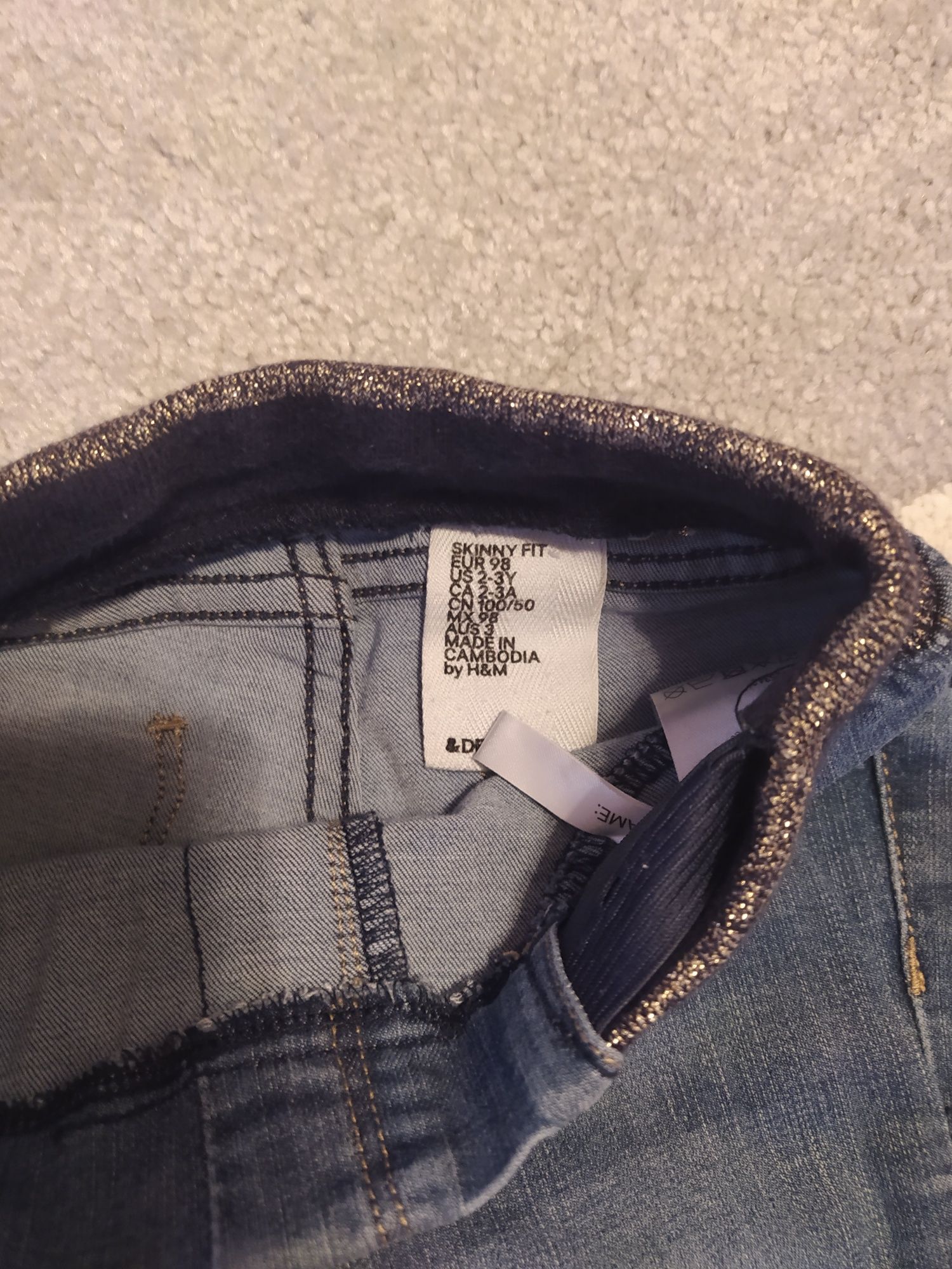 Spodnie jeansy H&M rurki 98