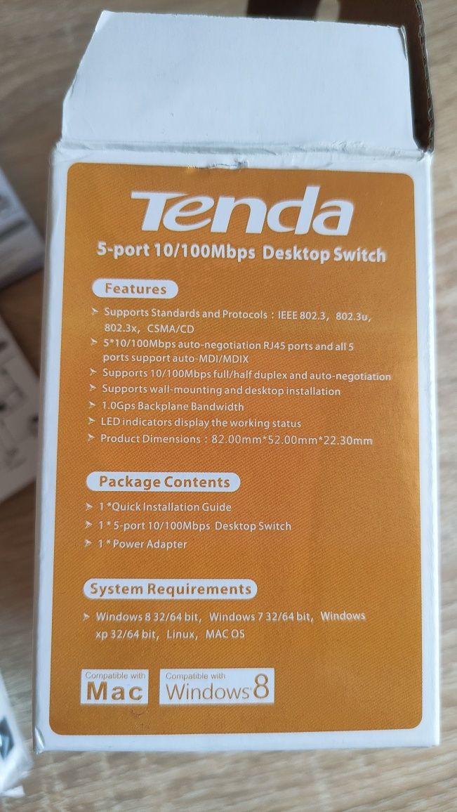 Мережевий комутатор TENDA S105, Switch 5-port 10/100