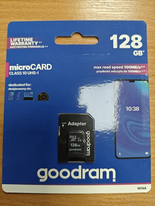 Карта памяти Micro SD 128GB (Class 10) + Adapter Goodram
