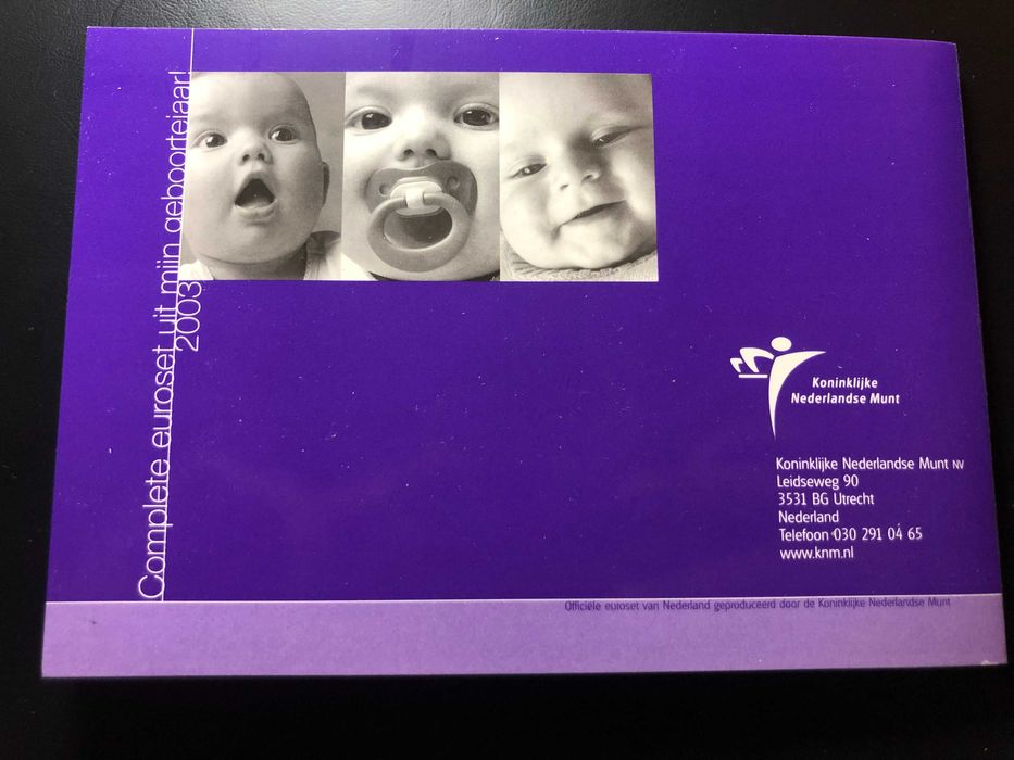 Set Anual Euros Holanda 2003 UNC - Baby Birth com Token