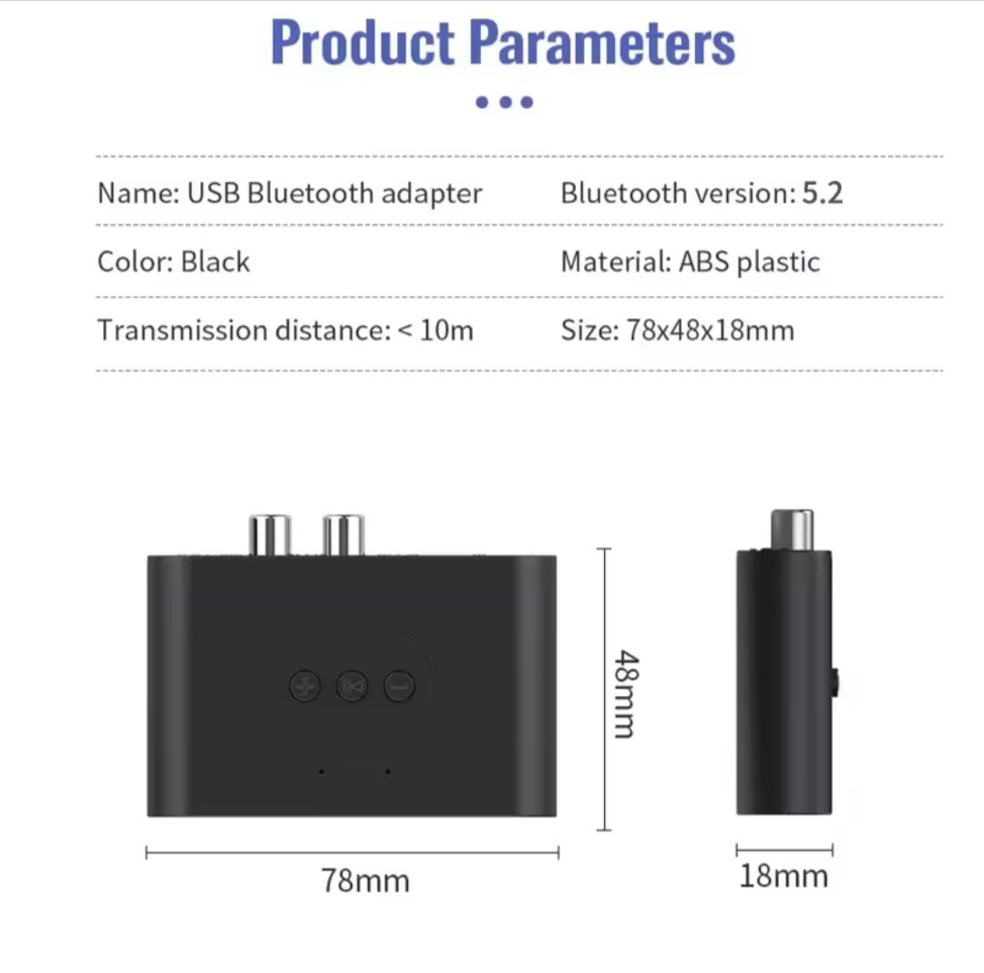 Odbiornik Audio Bluetooth 5.2, gratis kable