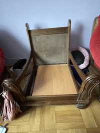 Zestaw wypoczynkowy na drewnianej ramie dąb sofa fotel