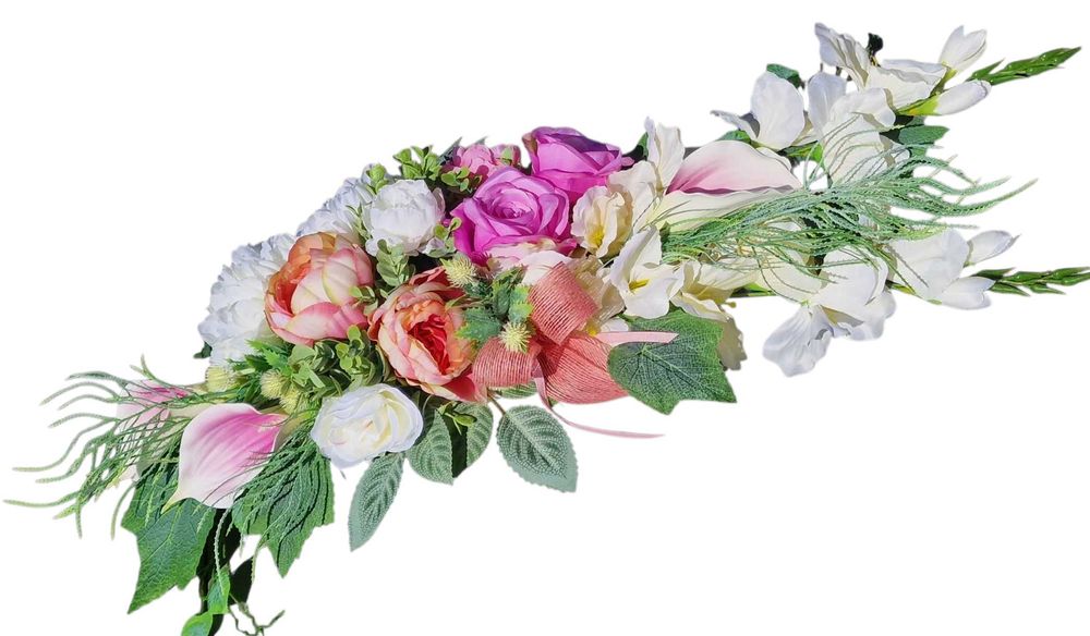 Kompozycja kwiatowa na grób cmentarz stroik ikebana Z87