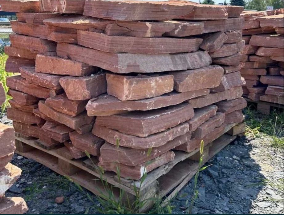 CZERWONY PIASKOWIEC Płyty Chodnikowe Tarasowe Oczko Wodne Ścieżka Grys