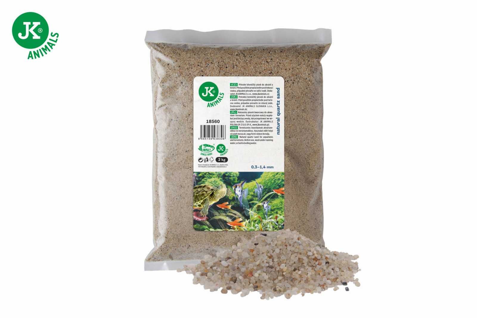 Naturalny piasek kwarcowy, 2 kg, do akwarium lub terrarium