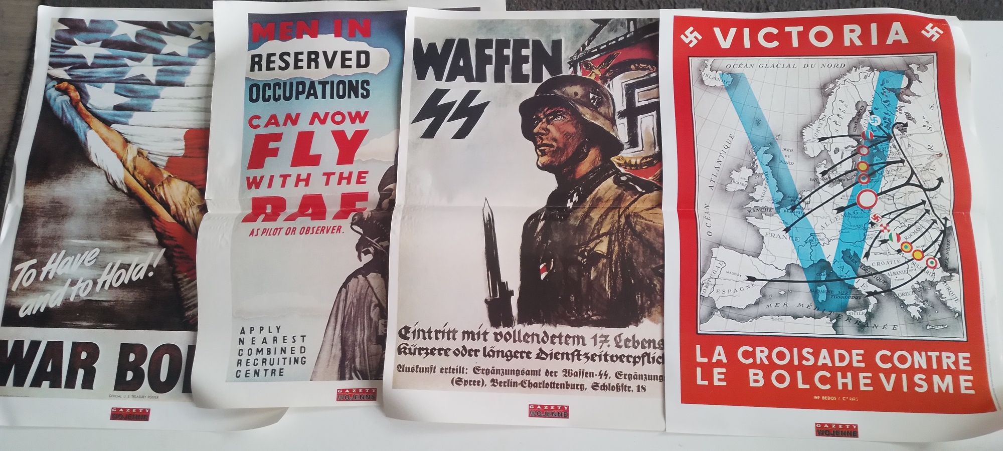 Plakaty Propagandowe z Gazet wojennych zestaw 45 sztuk