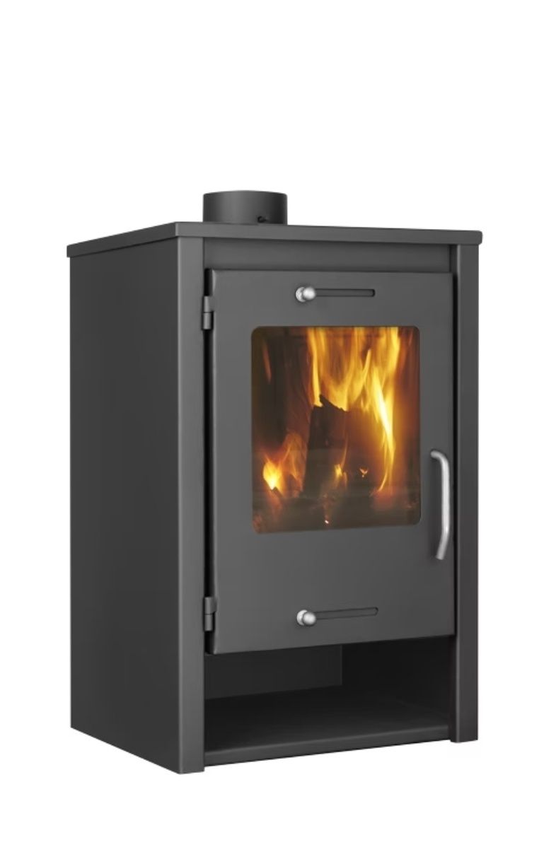 Piec kominkowy kominek z szybą koza stalowy 6.8kW wolnostojący