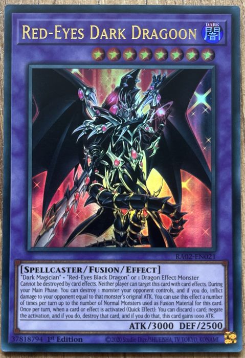 Oryginalna karta Yu-Gi-Oh! Red-Eyes Dark Dragoon