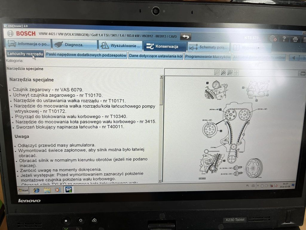 Komplet BOSCH KTS 540/570 tester diagnostyczny zestaw EPS BEA FSA DCU