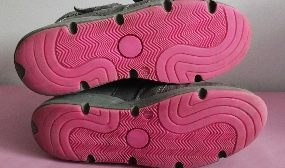 Trzewiki ocieplane BARTEK, dla dziewcząt, różowo-szary - r.36