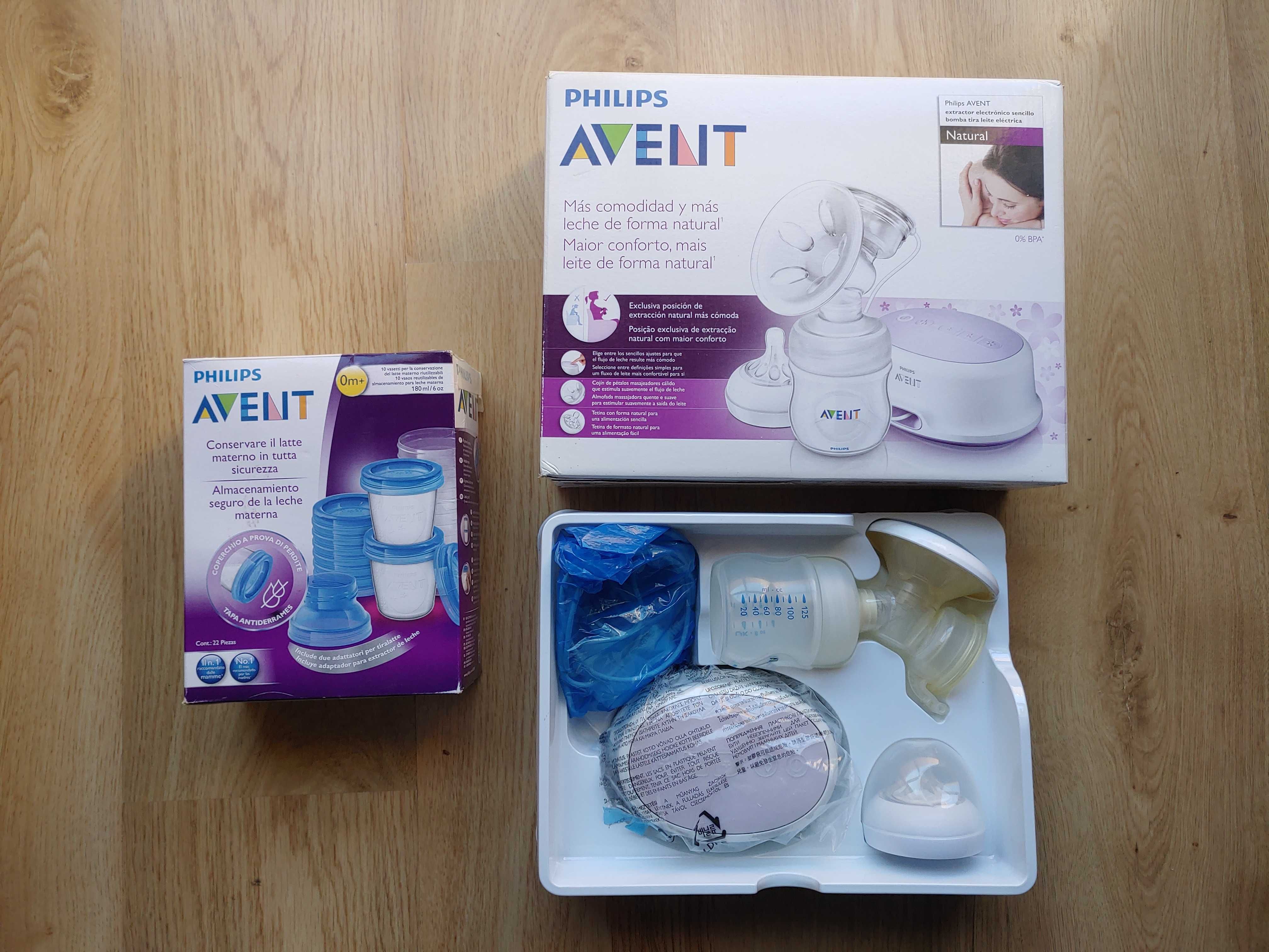 Avent extrator de leite + Copos para alimentação infantil