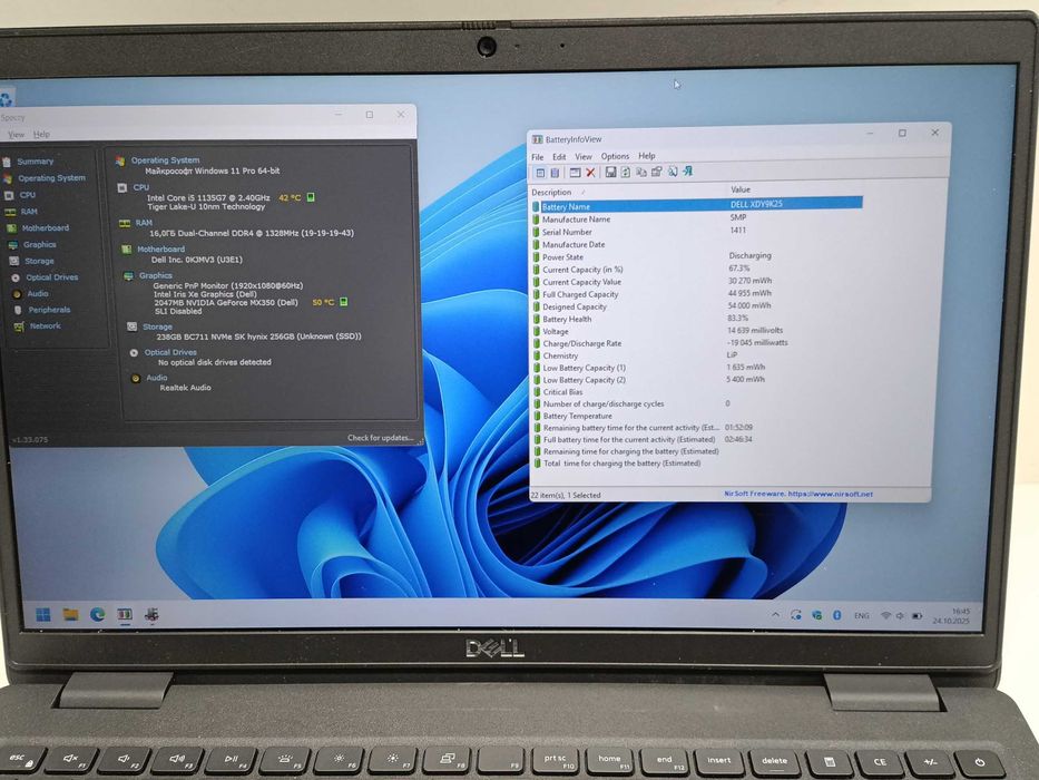 Dell Latitude 3520  i5-1135G7 16GB 256GB SSD 15.6" IPS GeForce MX350