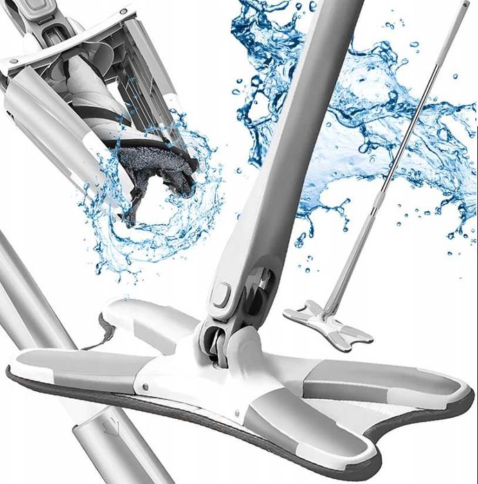 PŁASKI MOP OBROTOWY z Wyciskaczem + Wkład Mikrofibra