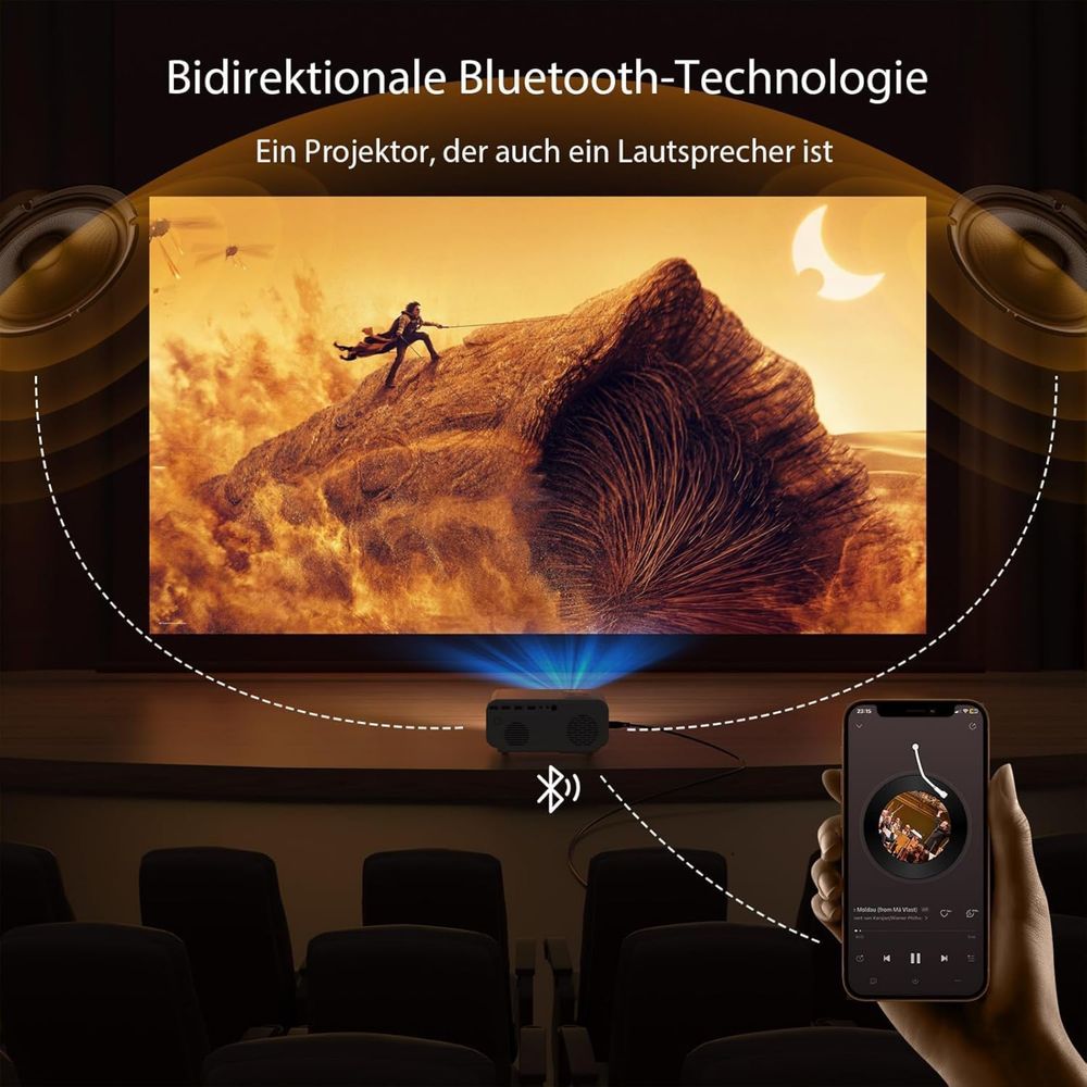 Projektor 4K WiFi6 Bluetooth 25000 Lum Full HD 1080P Jimveo 4K