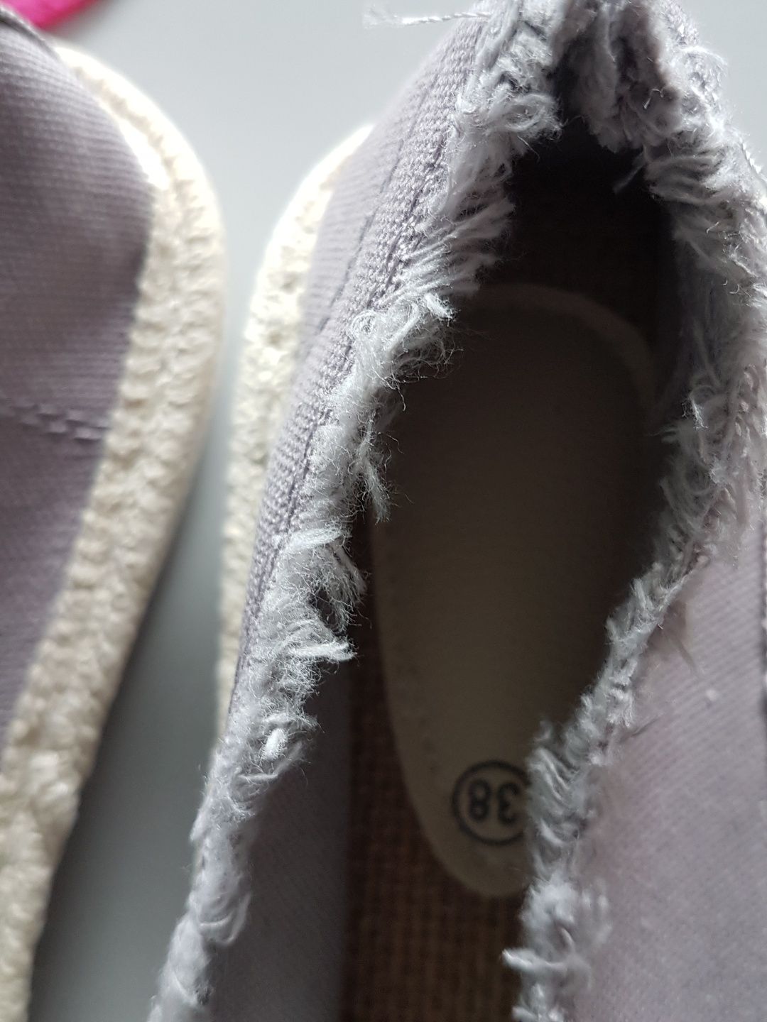 Buty nowe espadryle jasnoszare, r. 38