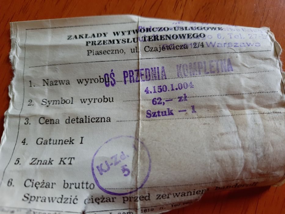 Oś przednia do roweru