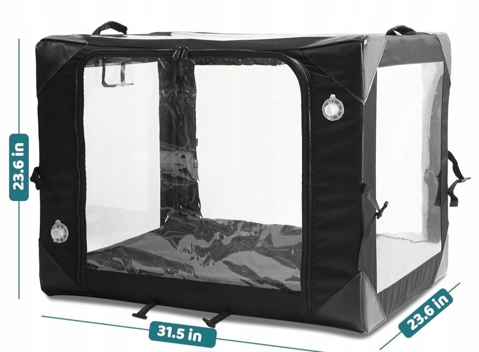 ICARE-PET Klatka Tlenowa z Matą Dla Zwierząt Zestaw Nebulizacji