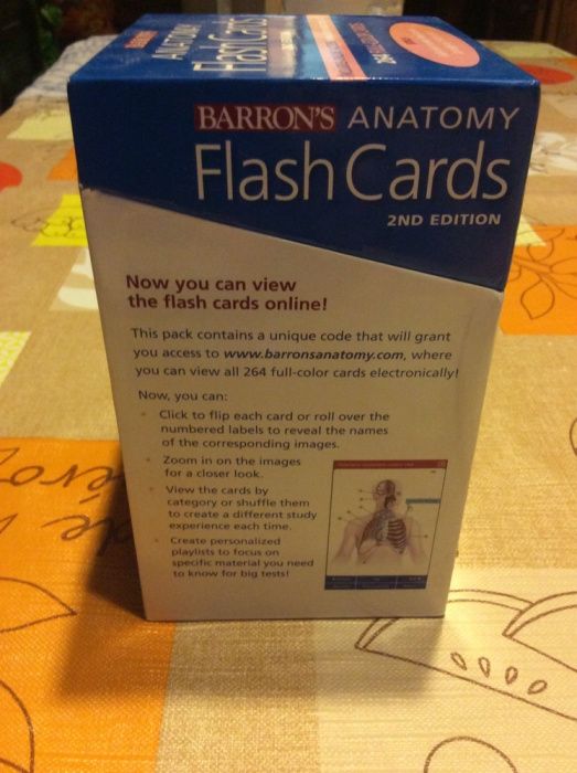 Barron's Anatomy Flash Cards - kompletny zestaw, nowy, nieużywany.