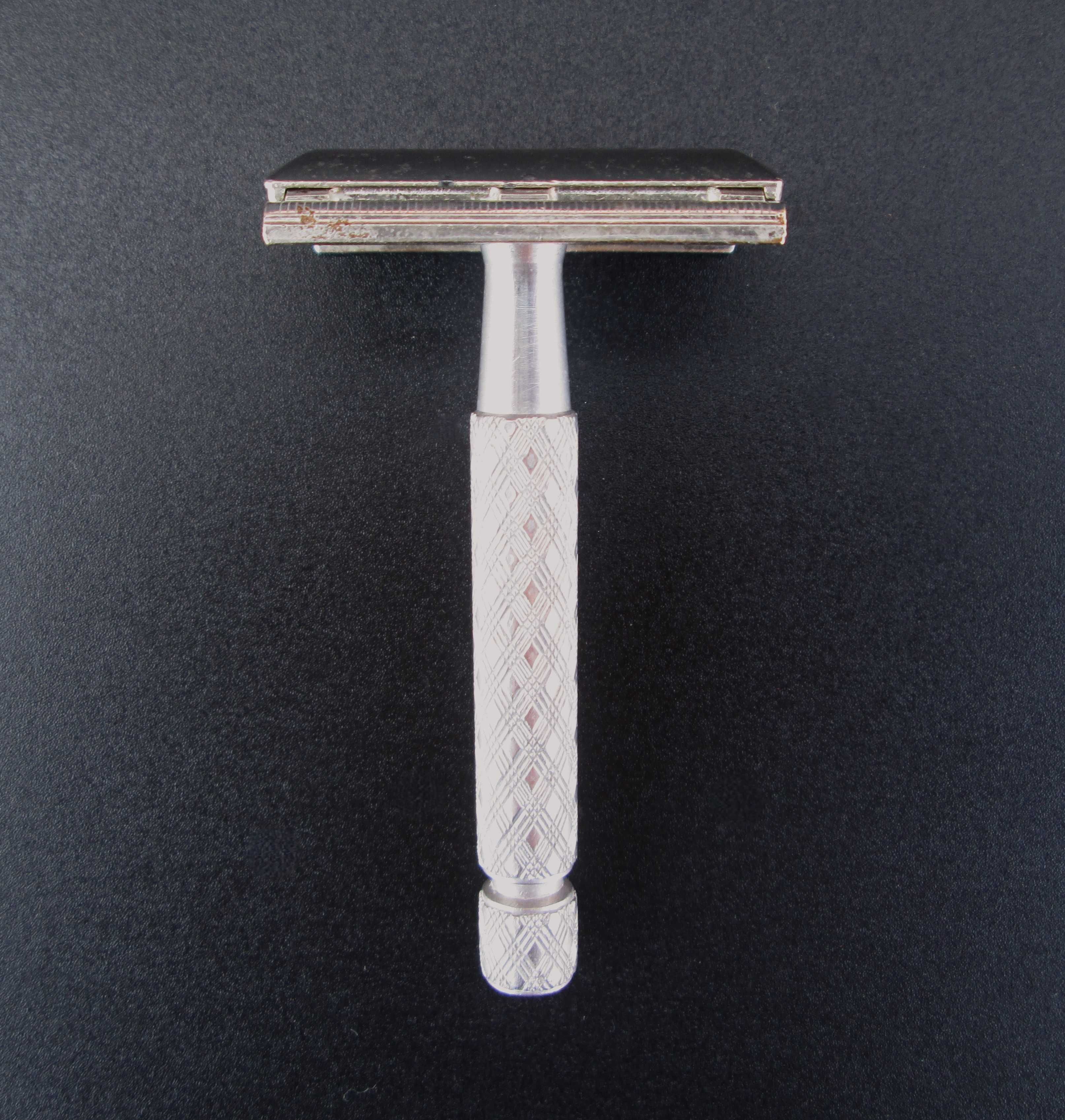 70's Maquina de Barbear GILLETTE Aluminum Spirals Handle - England