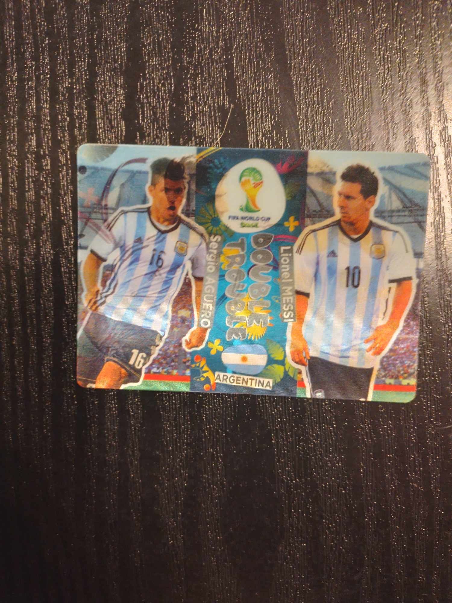 Karta Double Trouble 2014 mundial Brazil Messi Aguero