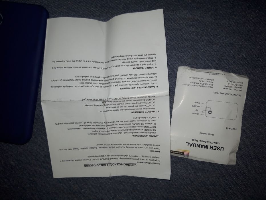 Zestaw głośnik Bluetooth + power bank 4000 mAh NOWE!