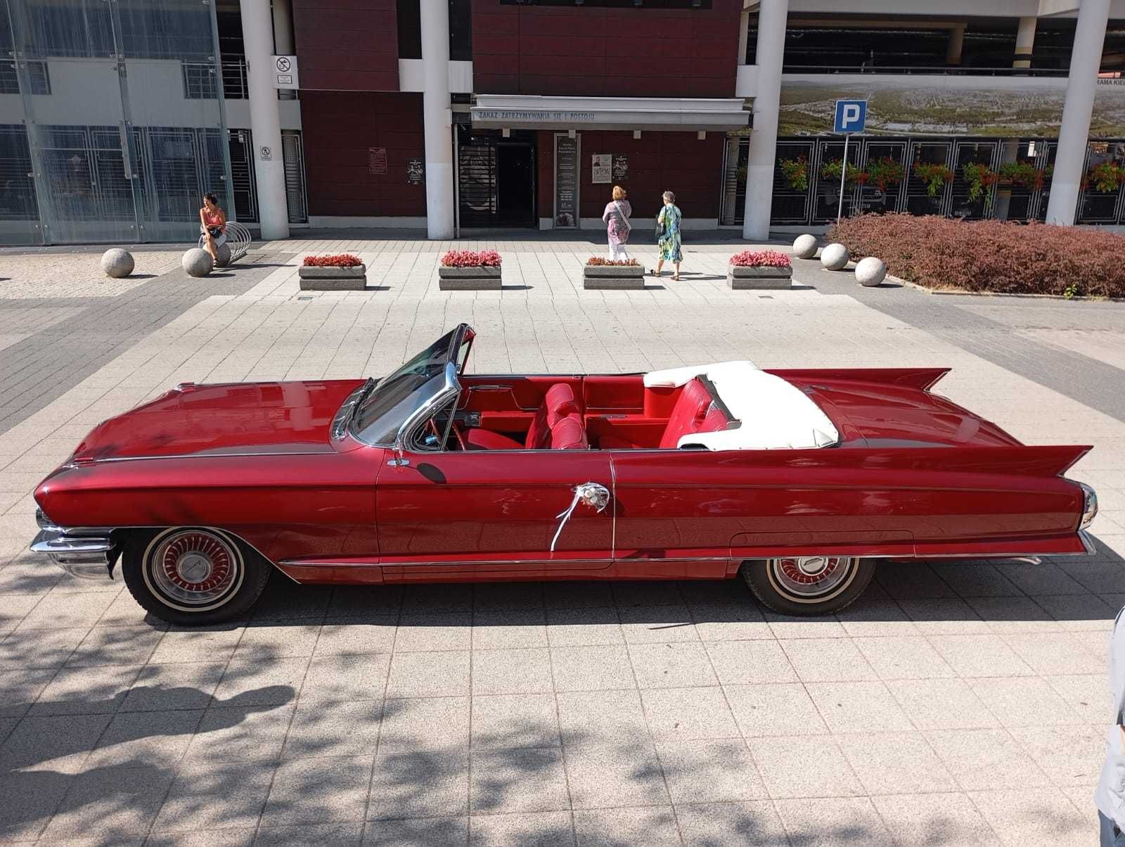 Cadillac 1962 kabriolet cabrio czerwony klasyk auto samochód do ślubu