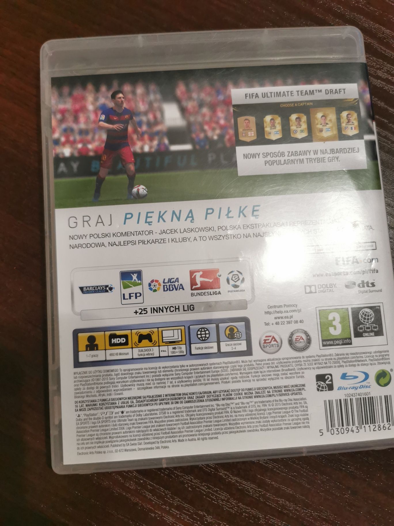 Fifa 16 gra na konsole ps 3 play station 3 polska wersja językowa