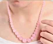 Colar cristais Jade rosa