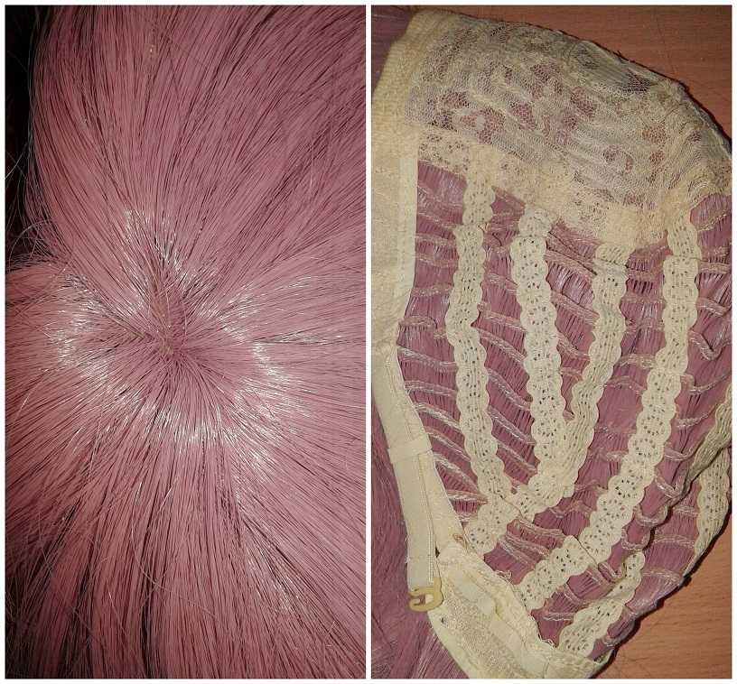 Różowa krótka bob peruka z grzywką cosplay wig Amano Ririsa Aira anime