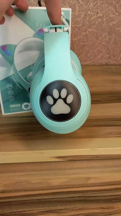 Бездротові bluetooth навушники з котячими вушками