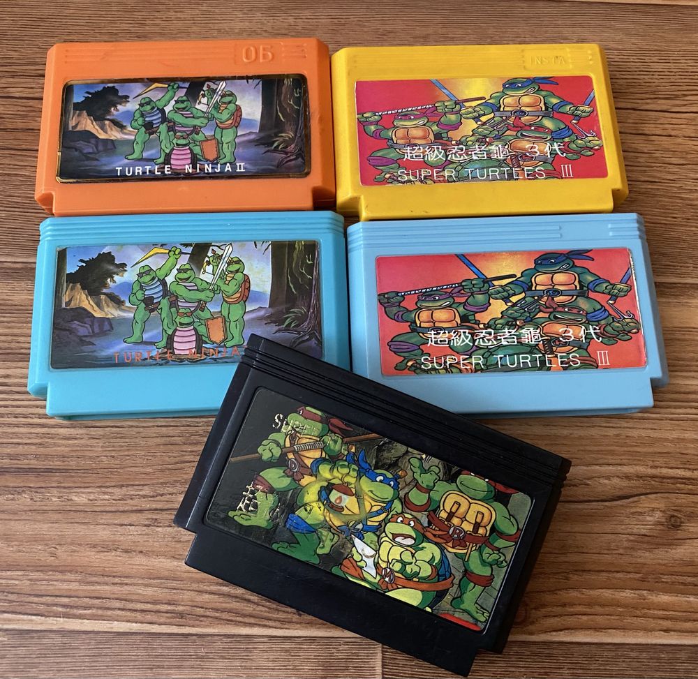 Картриджи Денди: Battletoads, Turtles, Felix, Flintstones, Spider-Man